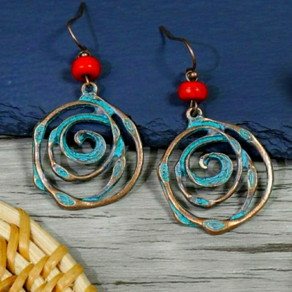 Spiral Turquoise Earrings